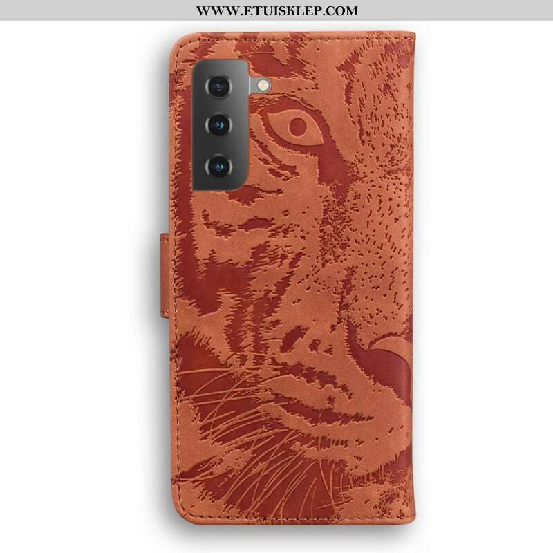 Etui Folio do Samsung Galaxy S21 Plus 5G Nadruk Twarzy Tygrysa